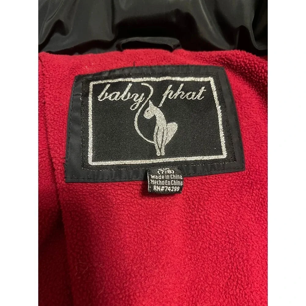 VTG BABY PHAT INSULATED PUFFER JACKET GIRLS S 7-8 FLEECE LINED FAUX FUR Y2K